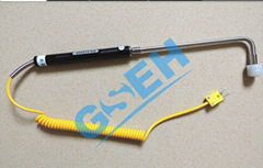 90 Degree Surface thermocouple K Type with Spring Coil cable