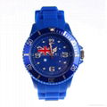 2014 best seller customized sport silicone Flag watch