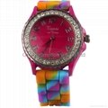 2014 Hot sellling silicone watch gadget item colourful Diamond watches 1