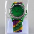 2014 Hot sellling silicone watch gadget item colourful Diamond watches 2