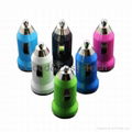 Mini USB car charger with LED power indicator for iphone Samsung 1