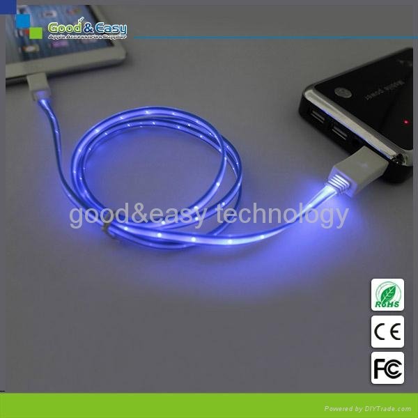 LED Lights USB data Cable for iphone 4/30 pins