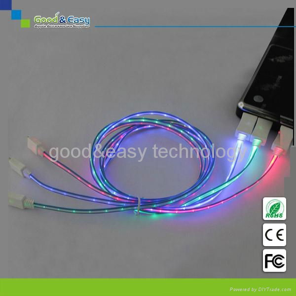 LED USB data cables (for Iphone 4,iPhone 5,Micro USB) 2