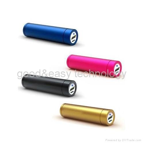 Emergency mobile phone charger portable power bank lipstick 2600mah power tube 2