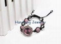 Light Rose Crystal Shamballa Watch