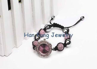 Light Rose Crystal Shamballa Watch Bracelet Handmade Fashion Shamballa Bead Brac