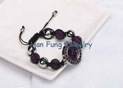 Amethyst Shamballa Watch Bracelet Handmade Fashion Shamballa Bead Bracelet for M