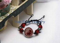 Light Siam Crystal Shamballa Watch Bracelet Handmade Fashion Shamballa Bead Brac