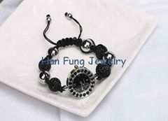 Jet Crystal Shamballa Watch Bracelet Handmade Fashion Shamballa Bead Bracelet NP