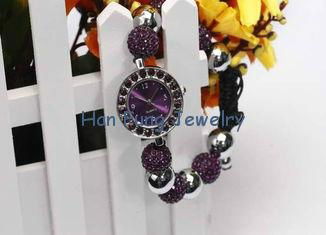 USA Style Amethyst Crystal Shamballa Watch Bracelet Wholesale Fashion Shamballa 