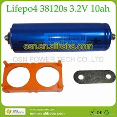 38120S 10Ah 10C LiFePO4 Cylindrical Battery Cells with Screws