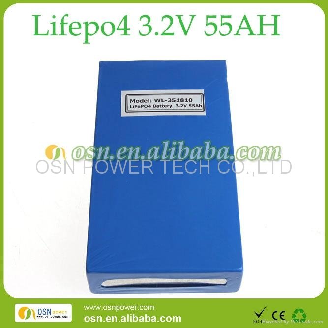 large capacity light weight lifepo4 3.2v 55ah cell