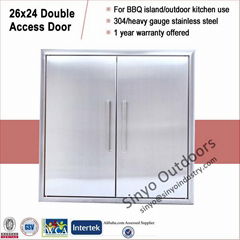 Stainless BBQ island built-in 26 inch double access door