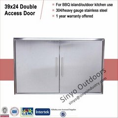 Stainless 304 built-in bbq island 39 inch double access door