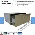 Built-in stainless BBQ island 30" storage single drawer 2