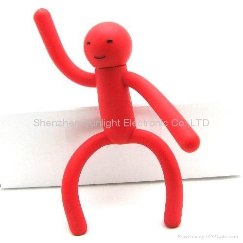 Red Human Figure PVC Plastic USB 2.0 Flash Drives 2