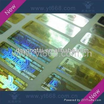 Hologram label with serial number