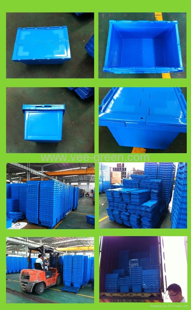50L Stacking Plastic Crate/Plastic Storage Box/Moving Tote 2