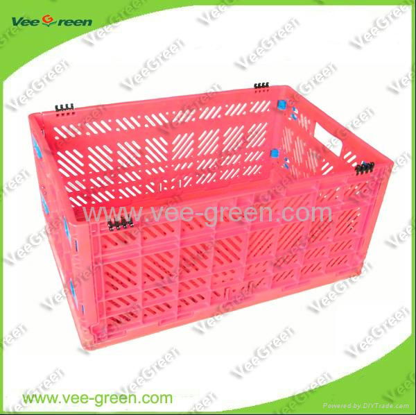 Plastic Vented Folding Crate for Transportation