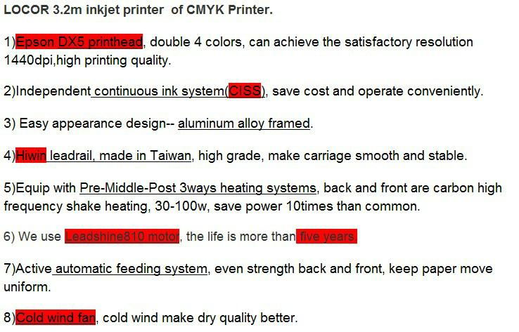 LOCOR 3.2m banner flex inkjet printer  3