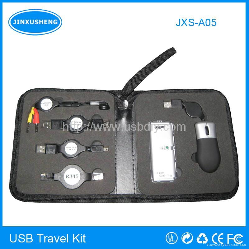 Promotional gift 5 in 1 usb travel kit