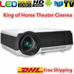 2800 Ansi Lumens LED 3D Android WIFI Projector, Full HD Portable LED ProJector