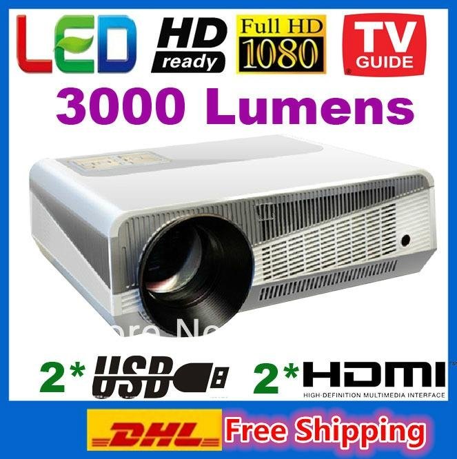 3000 Lumens LED 3D projector Full HD Portable LED ProJector 1080P For Home Theat