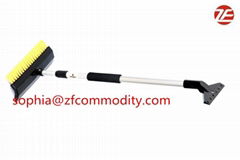 46.5" extendable snow brush ice scrpaer with aluminum pole for car cleaning 