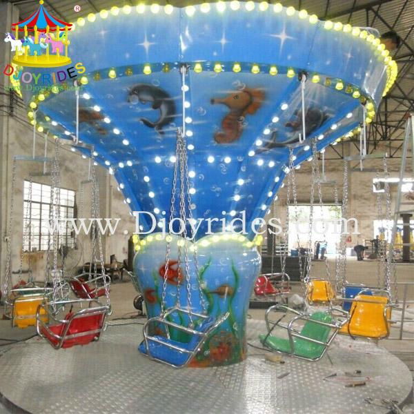 Kids amusement equipment 12 seats mini flying chair rides