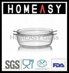 High Borosilicate Glass Casserole Dish With Lid  For Microwave 700ml