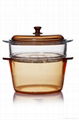 Healthy High Borosilicate Pyrex Glass Steamer , Dia. 20cm And 24cm