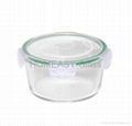 round pyrex glass food container box 2