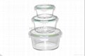 round pyrex glass food container box 5