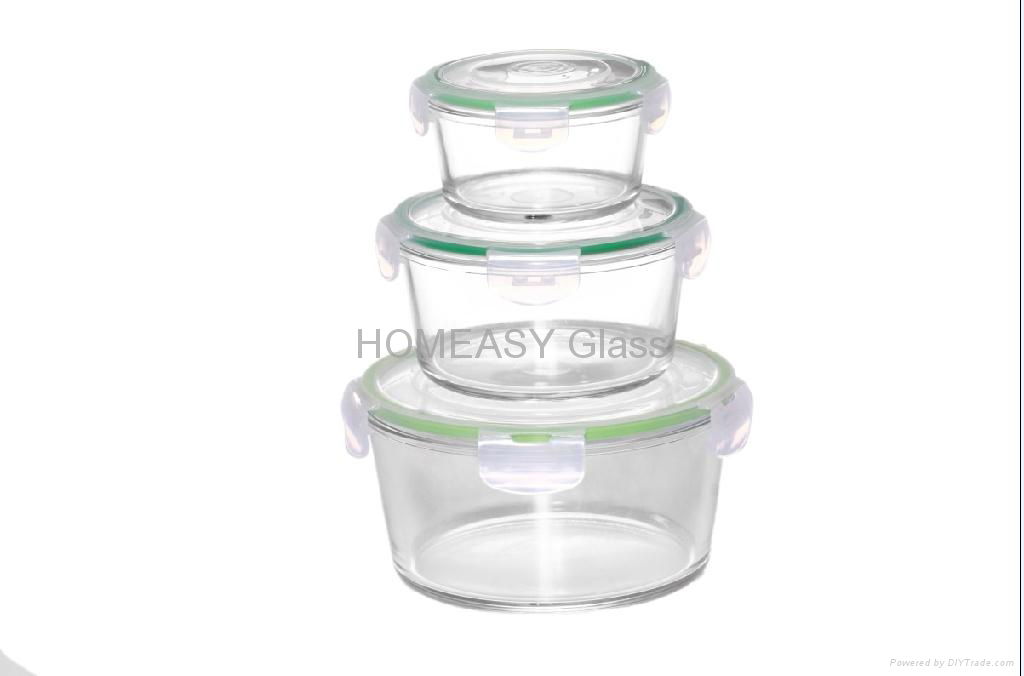 round pyrex glass food container box 5