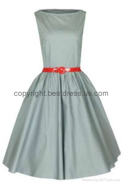 2014NewAudrey Hepburn Style Vintage 1950s Rockabilly Swing Pin Up Evening Dress 5