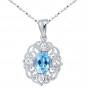 Nature Topaz silver pendant necklace