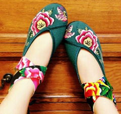 Cloth Shoes with Floral Embroidery 