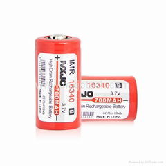 MXJO IMR 16340B 700MAH 3.7V High Drain Button Top Battery