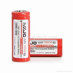 MXJO IMR 18500B 1100MAH 3.7V High Drain Button Top Battery