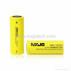 MXJO IMR 18500 1000MAH 15A 3.7V High Drain Flat Top Battery