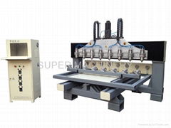 8 Heads Rotary 3D Engraving Machine