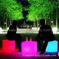 led lighted stool chair cube illuminated bar furniture