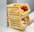 semi-opened conjoined storage collection basket in kitchen