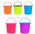 colorful storage bin fishing barrel made from plastic