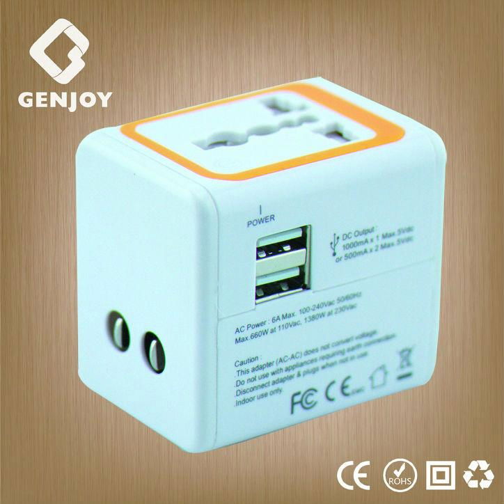 travel adapter with dual USB 2