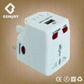 2014 Shanghai GENJOY universal travel plug adapter with USB 1