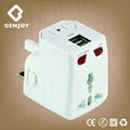 2014 Shanghai GENJOY universal travel plug adapter with USB 3