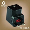 2014 Shanghai GENJOY universal travel plug adapter with USB 5