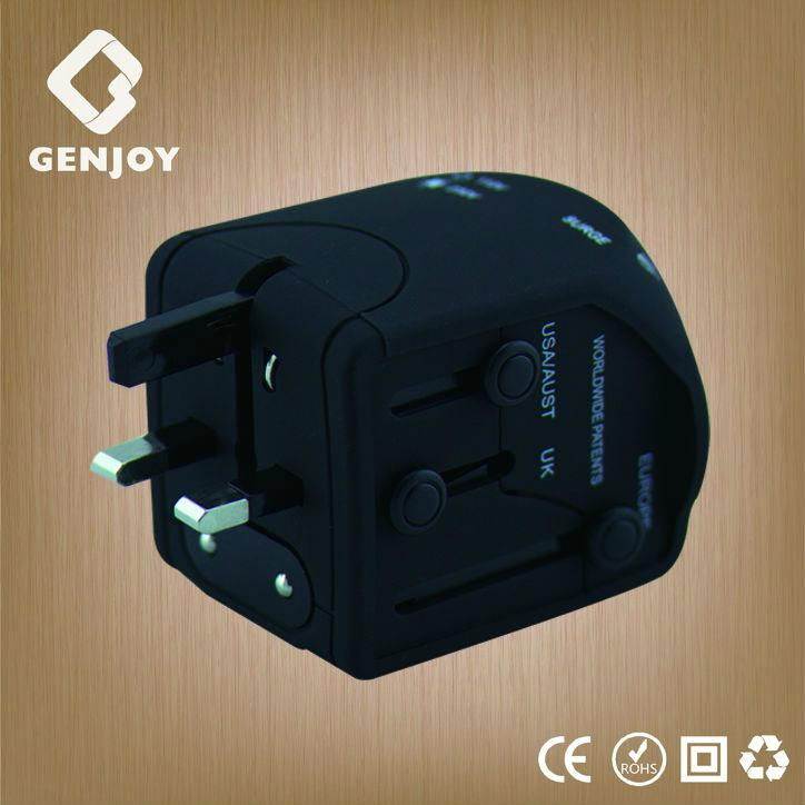 2014 Shanghai GENJOY universal world power  travel plug adapter  5