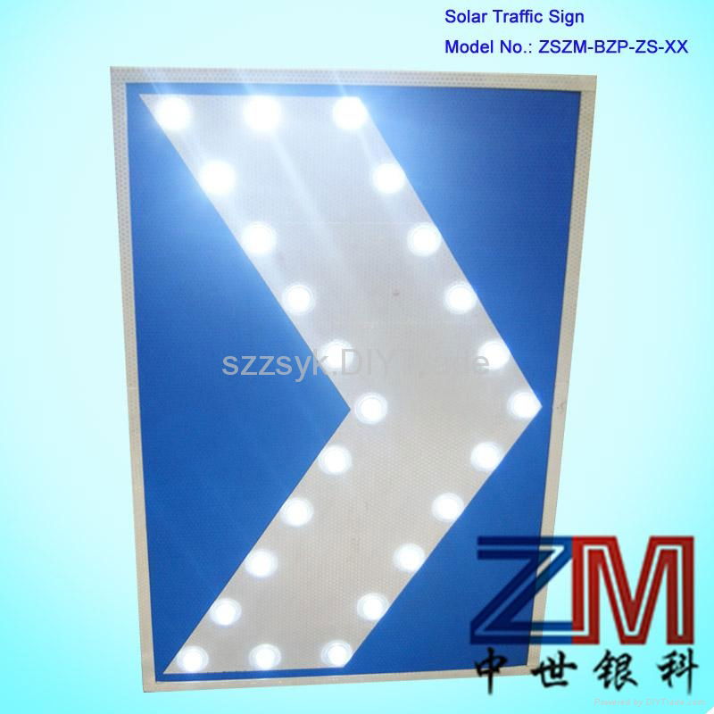 LED reflective directional chevron solar traffic sign